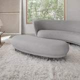 Modern White Velvet Bench Upholstered Curved Bench for End of Bed with Metal Legs
