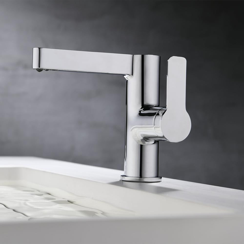 Modern Black Single Hole Bathroom Sink Faucet Intelligence Temperature Digital Display