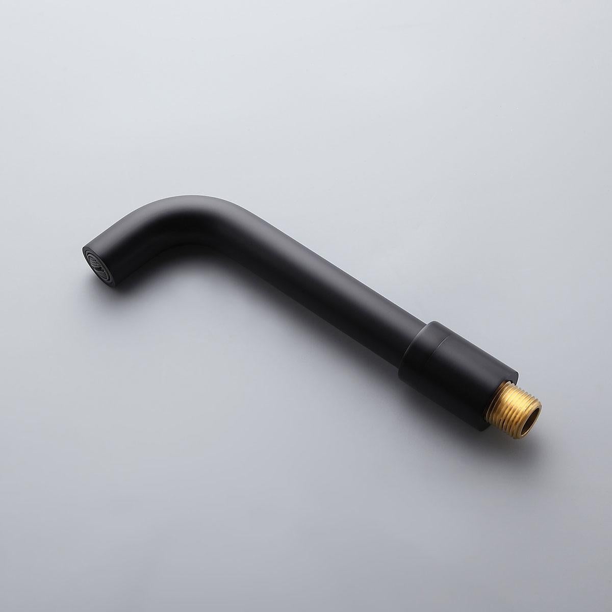 Stev Solid Brass Modern Wall-Mount Bathroom Sink Faucet with Single Handle in Matte Black
