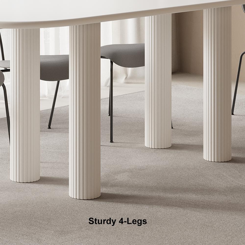 71" Oval White Dining Table 4 Pedestals 8 Seater Dining Room Table