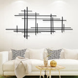 Minimalist Black Metal Wall Decor with Vertical Lines