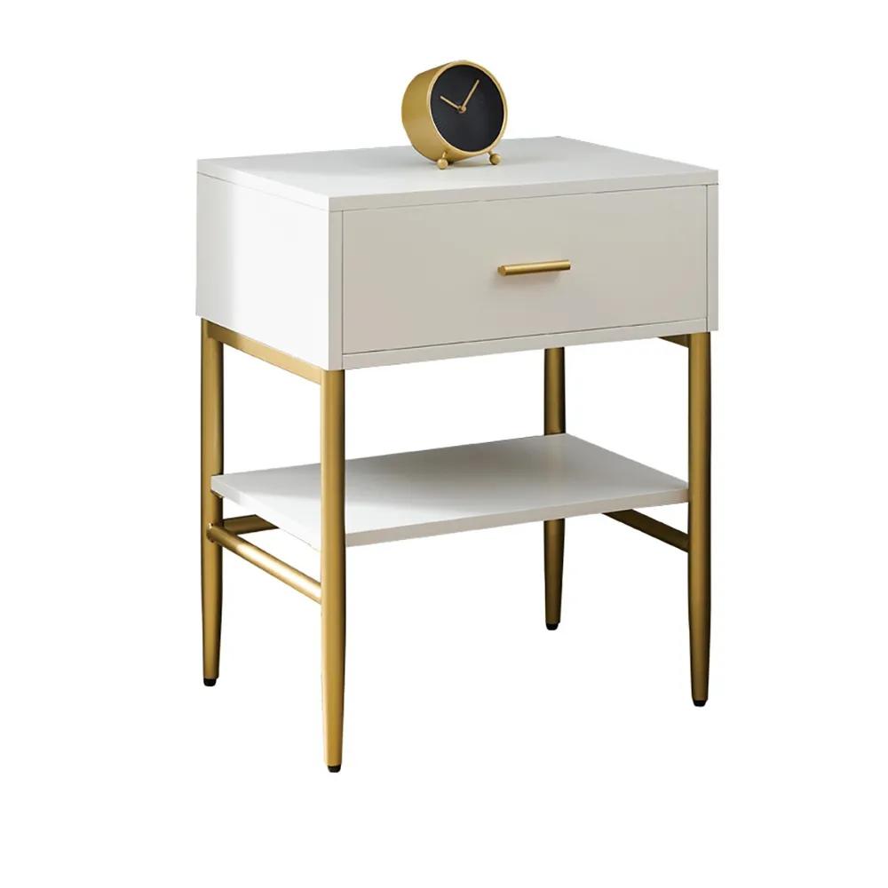 Nordic Blue Nightstand with Drawer & Shelf