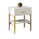Nordic Blue Nightstand with Drawer & Shelf