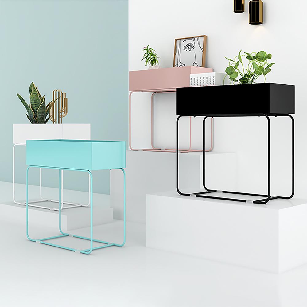 Scandinavian Freestanding Metal Lipped Plant Stand