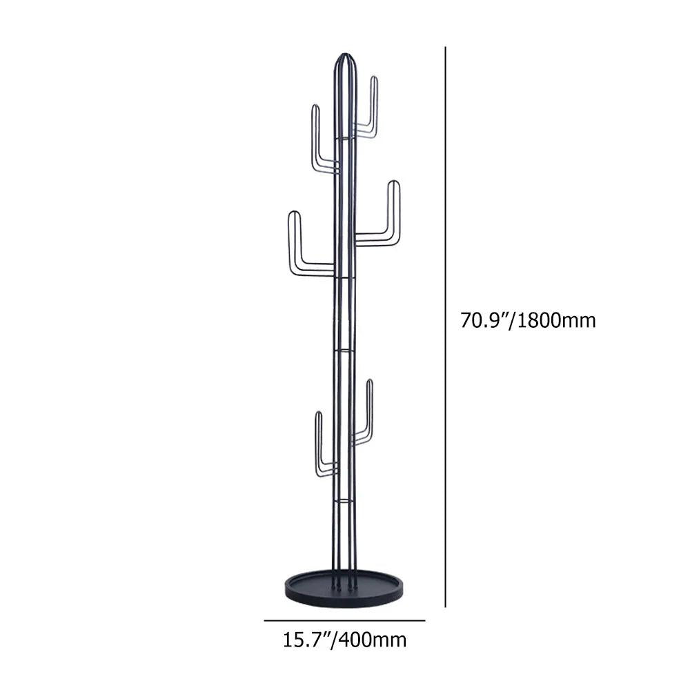70.9" Clothing Rack Bedroom Entryway Coat Rack Freestanding Cactus Hall Tree in Green