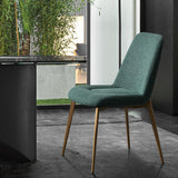 Mid-Century Modern Green Dining Chair Armless Upholstered Side Chair Set of 2