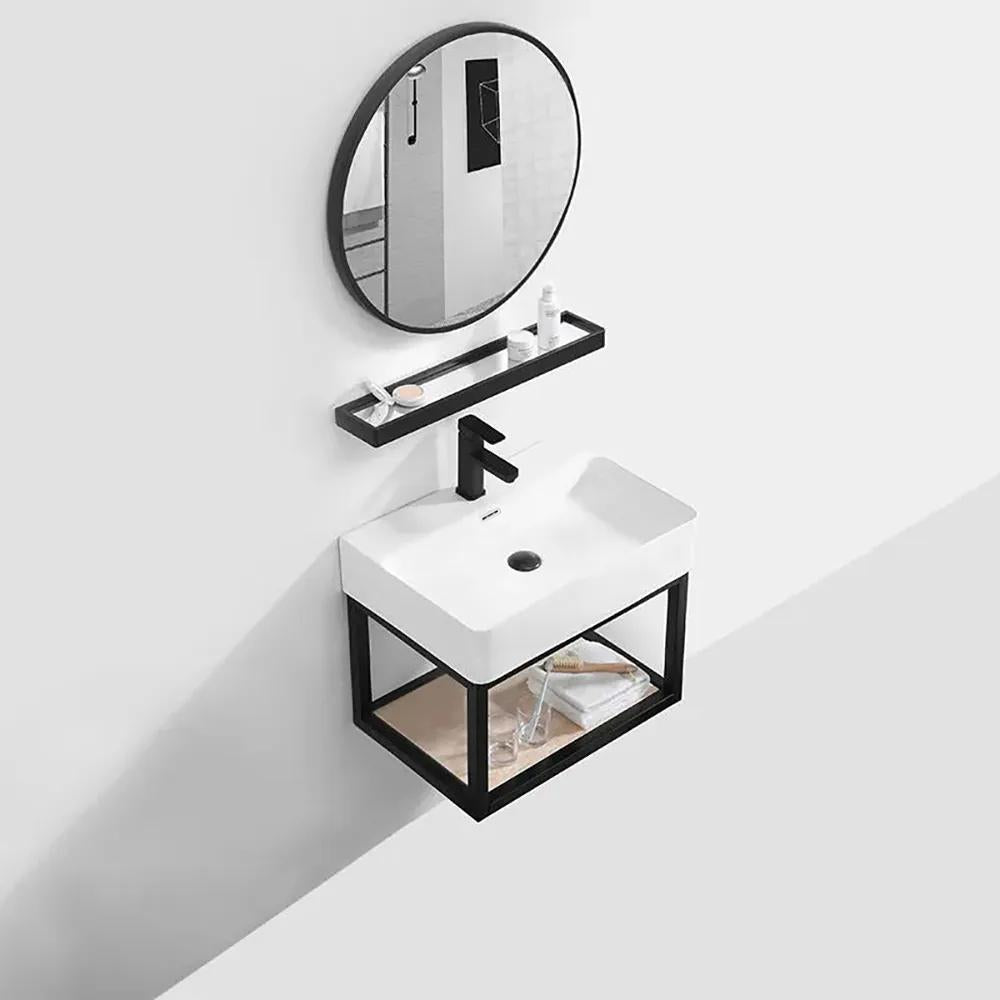 20" Modern Floating Bathroom Vanity with Single Sink and Shelf Space Saving