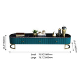 Epaule Modern Oval 71" TV Stand Faux Marble Top Media Stand with 3 Drawers in White