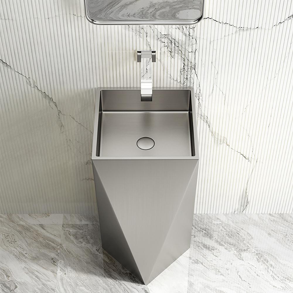 Gold Modern Luxury Stainless Steel Sink Pedestal Sink Freestanding