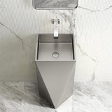 Gold Modern Luxury Stainless Steel Sink Pedestal Sink Freestanding