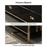 Jocise 71" Modern Jocise White & Gold TV Stand 3 Drawers Media Console