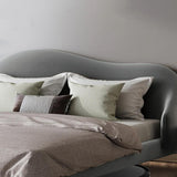 Light Pink Queen Bed Velvet Upholstered Platform Bed with Metal Legs