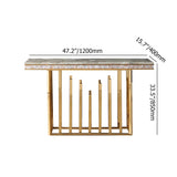 59.1" Modern Marble Console Table Narrow Entryway Table with Gold Stainless Steel Base