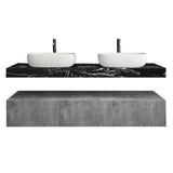 Modern 60" Floating Bathroom Vanity Set Wall Mount Vessel Double Sink Vanity