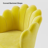 Blue Modern Swivel Office Chair Velvet Upholstered Task Chair Adjustable Height
