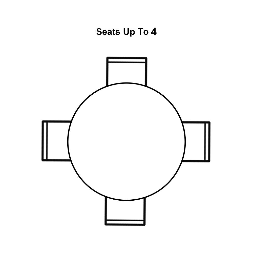39" White Round Dining Table for 4 Seaters with Cross Base