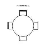 39" White Round Dining Table for 4 Seaters with Cross Base