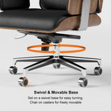 Modern Black Home Office Chair Upholstered Swivel Task Office Chair Height