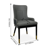 Modern Faux Leather Armed Orange Dining Chair with Metal Legs Set of 2
