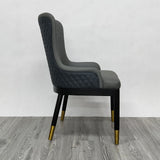 Modern Faux Leather Armed Orange Dining Chair with Metal Legs Set of 2