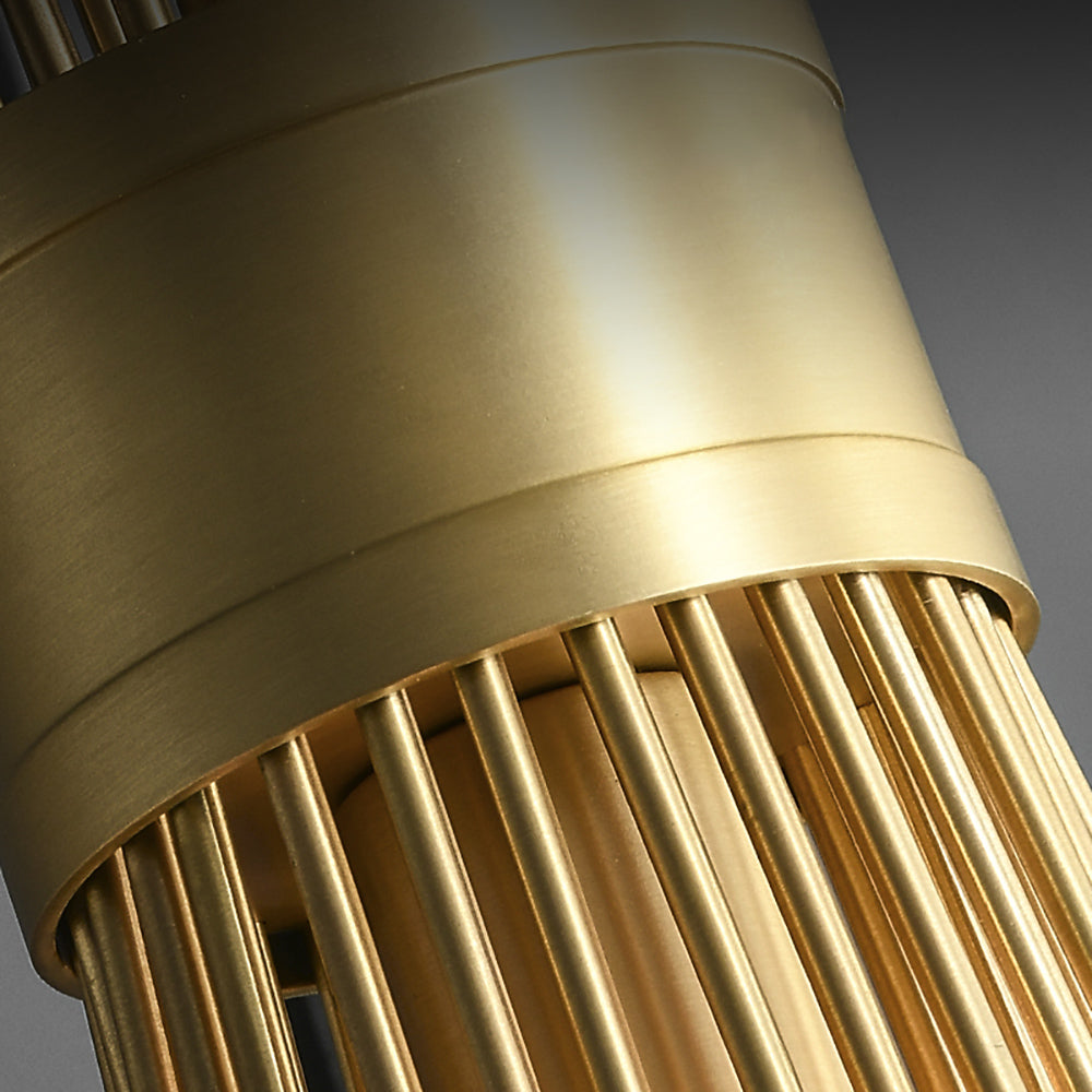 Modern 1-Light Wheat-Straw Pendant Light with Adjustable Cable in Brass