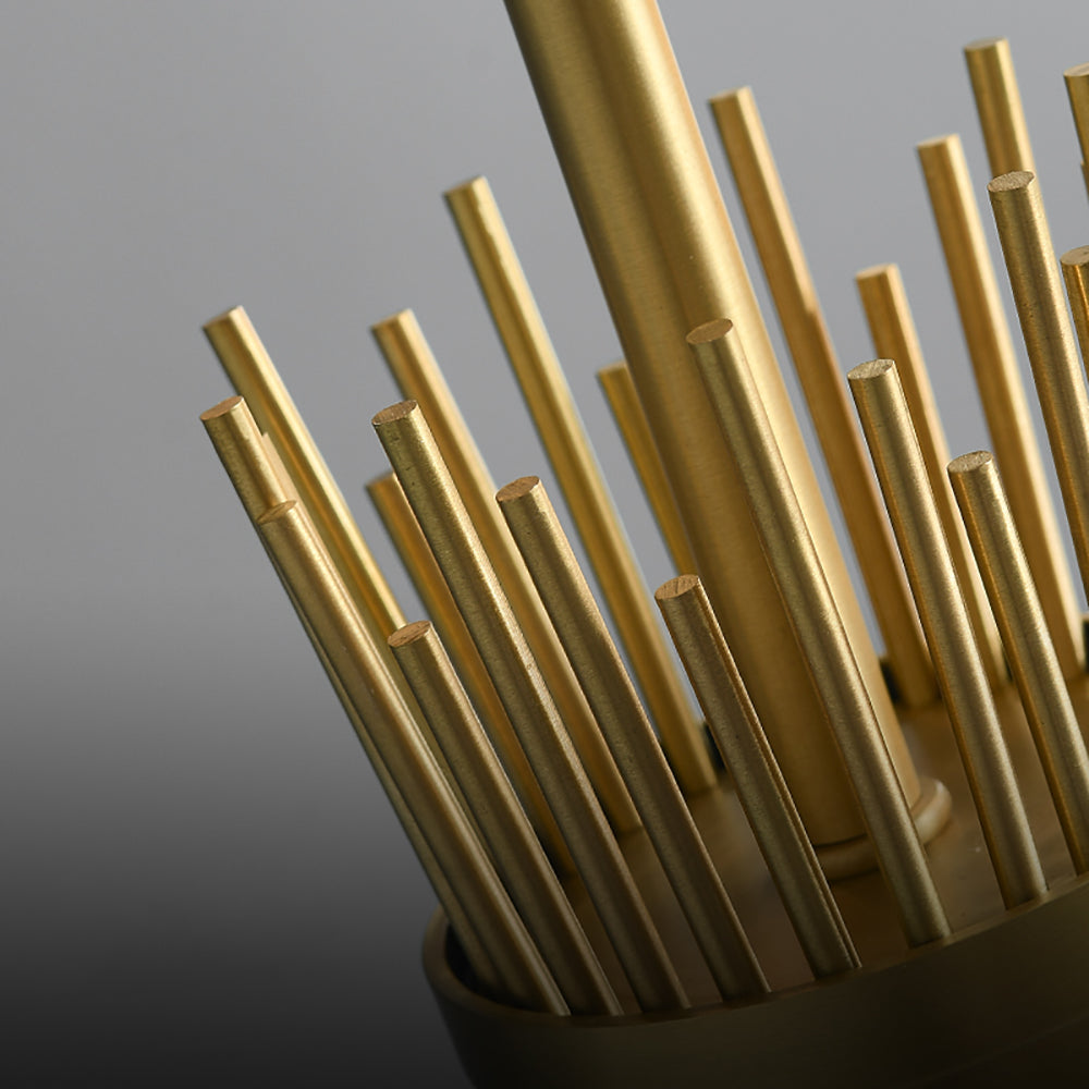 Modern 1-Light Wheat-Straw Pendant Light with Adjustable Cable in Brass