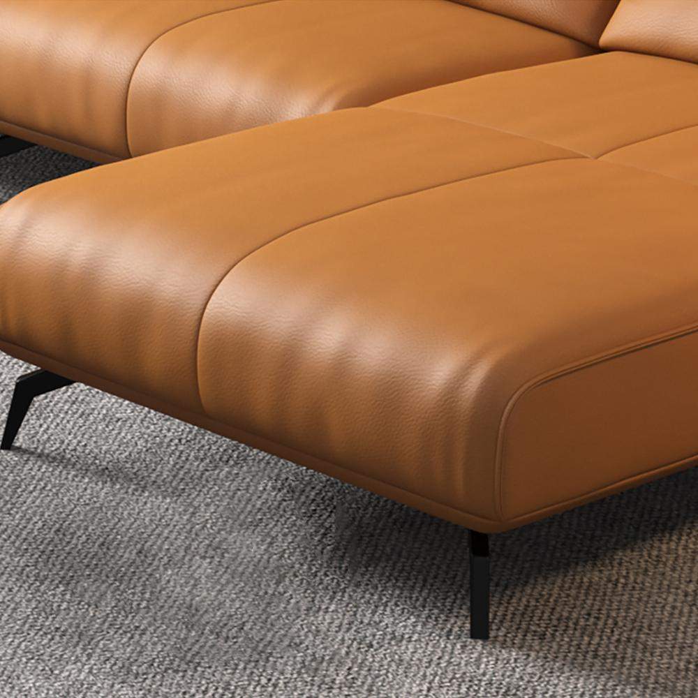 126" Modern L-Shaped Orange Upholstered Sectional Sofas with Chaise-Richsoul-Furniture,Living Room Furniture,Sectionals