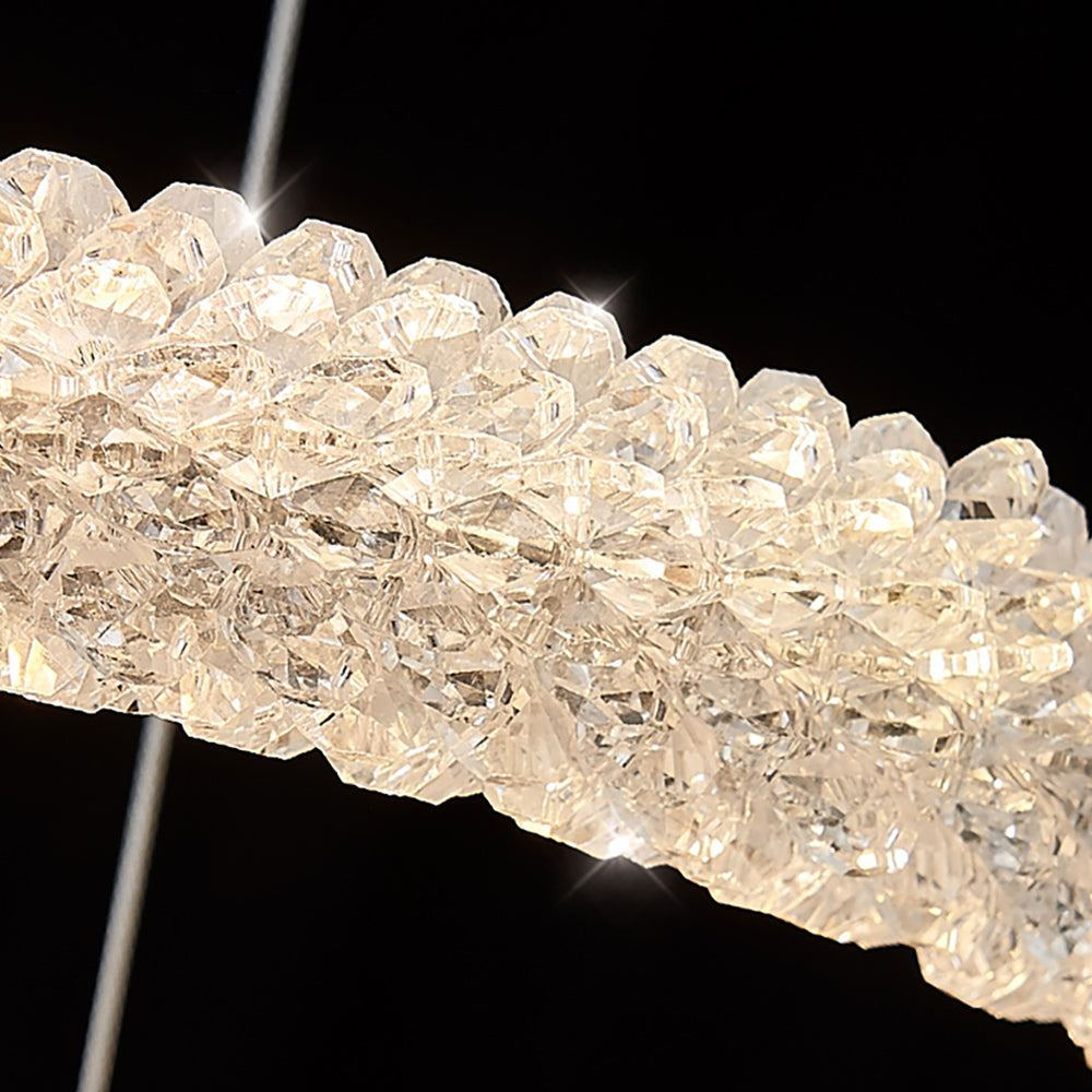 Postmodern Circle Crystal LED Pendant Light with Adjustable Cables