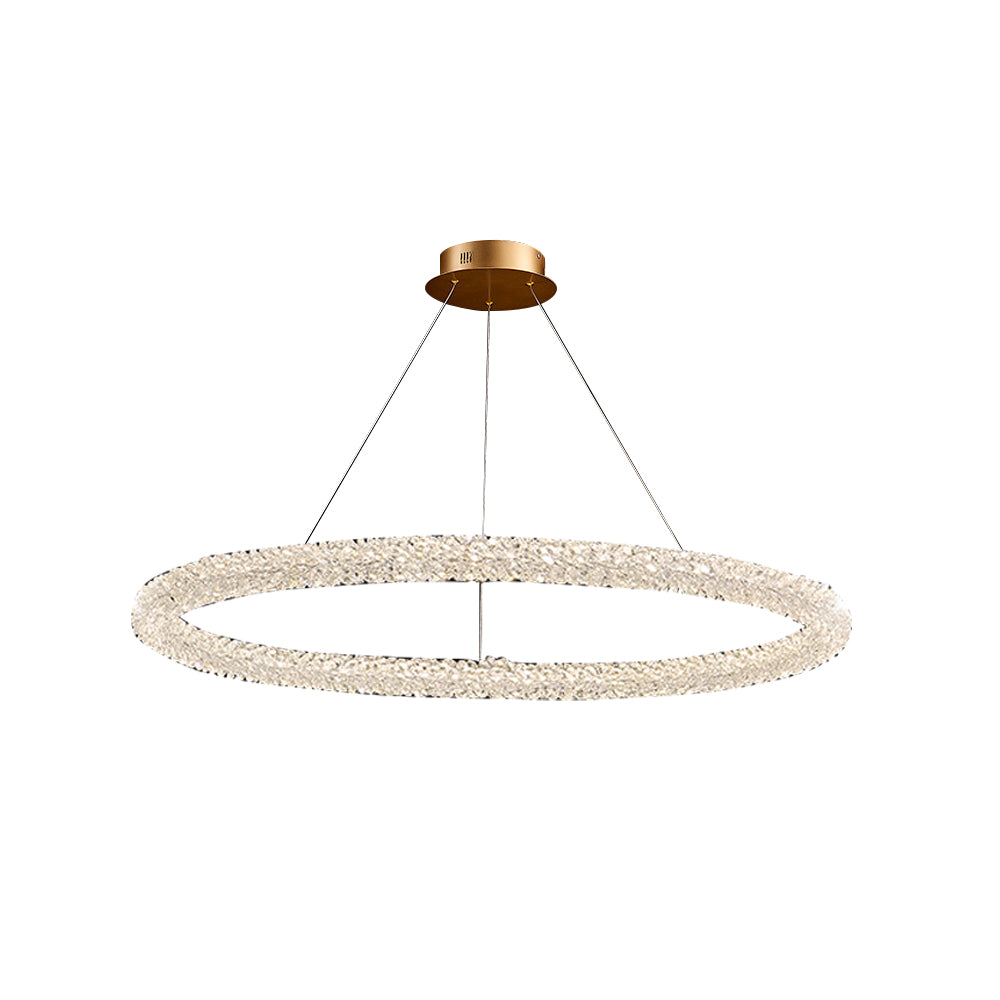 Postmodern Circle Crystal LED Pendant Light with Adjustable Cables