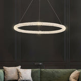 Postmodern Circle Crystal LED Pendant Light with Adjustable Cables