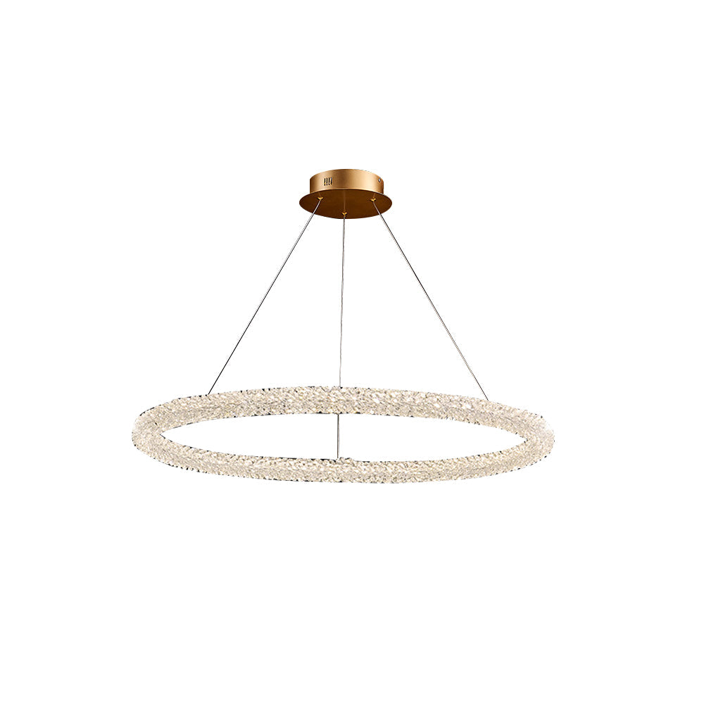 Postmodern Circle Crystal LED Pendant Light with Adjustable Cables