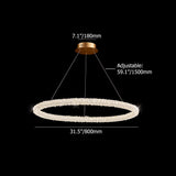 Postmodern Circle Crystal LED Pendant Light with Adjustable Cables
