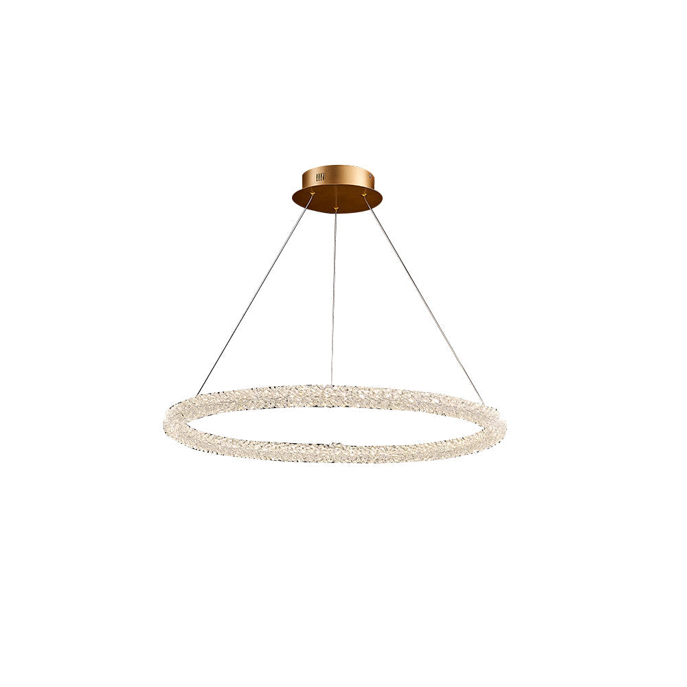 Postmodern Circle Crystal LED Pendant Light with Adjustable Cables