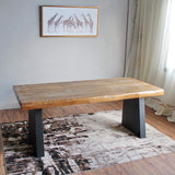 63" Industrial Rectangular Home Office Desk Sturdy Pine Wood Computer Desk-Desks,Furniture,Office Furniture