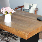 63" Industrial Rectangular Home Office Desk Sturdy Pine Wood Computer Desk-Desks,Furniture,Office Furniture