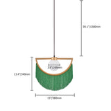 Stylish Yellow Fringe Pendant Light Half-Moon Gold Ceiling Lamp