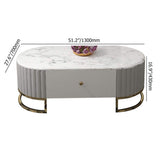 Modern White Marble Coffee Table & TV Stand Set Media Console Set of 2-Richsoul-Furniture,Living Room Furniture,Living Room Sets