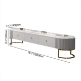 Modern White Marble Coffee Table & TV Stand Set Media Console Set of 2-Richsoul-Furniture,Living Room Furniture,Living Room Sets