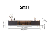 Nordic Minimalist TV Stand Stone Top 2-Drawer Glass Doors Media Console in Large-Richsoul-Furniture,Living Room Furniture,TV Stands