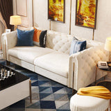 86.6" Modern White Leath-aire Upholstered Sofa & Chair Living Room Set of 2-Richsoul-Furniture,Living Room Furniture,Living Room Sets