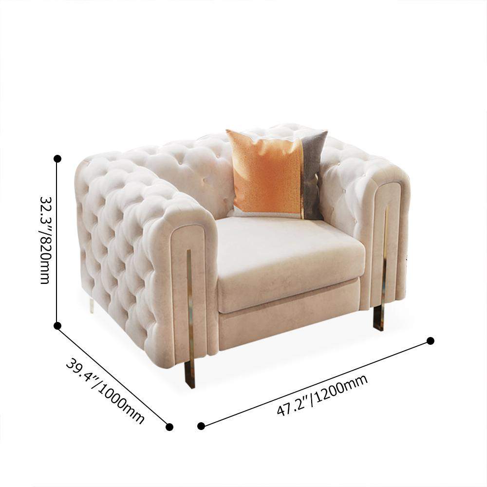 86.6" Modern White Leath-aire Upholstered Sofa & Chair Living Room Set of 2-Richsoul-Furniture,Living Room Furniture,Living Room Sets