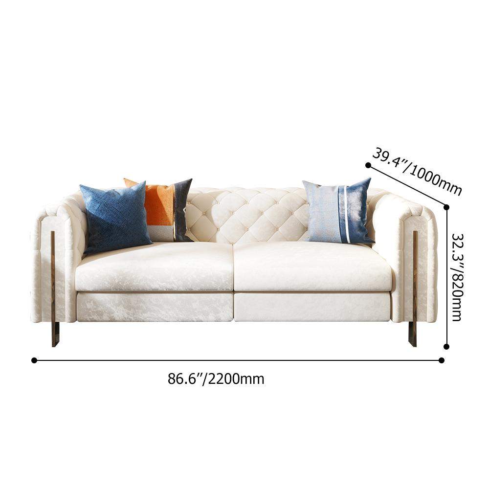 86.6" Modern White Leath-aire Upholstered Sofa & Chair Living Room Set of 2-Richsoul-Furniture,Living Room Furniture,Living Room Sets