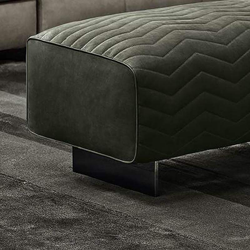 43" Modern Green Leath-Aire Ottoman Footstool-Richsoul-Furniture,Living Room Furniture,Ottomans & Benches