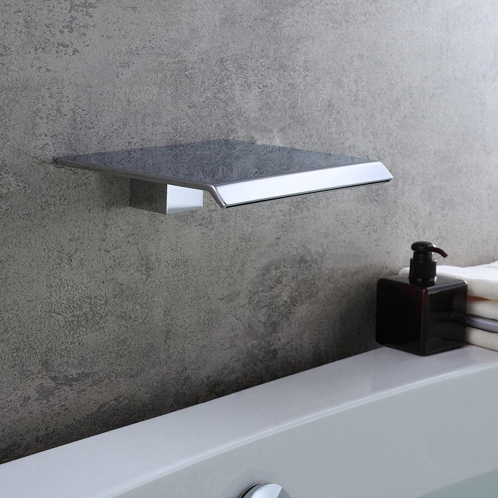 Moda Modern Wall Mount Chrome Waterfall Bathroom Spout Stainless Steel