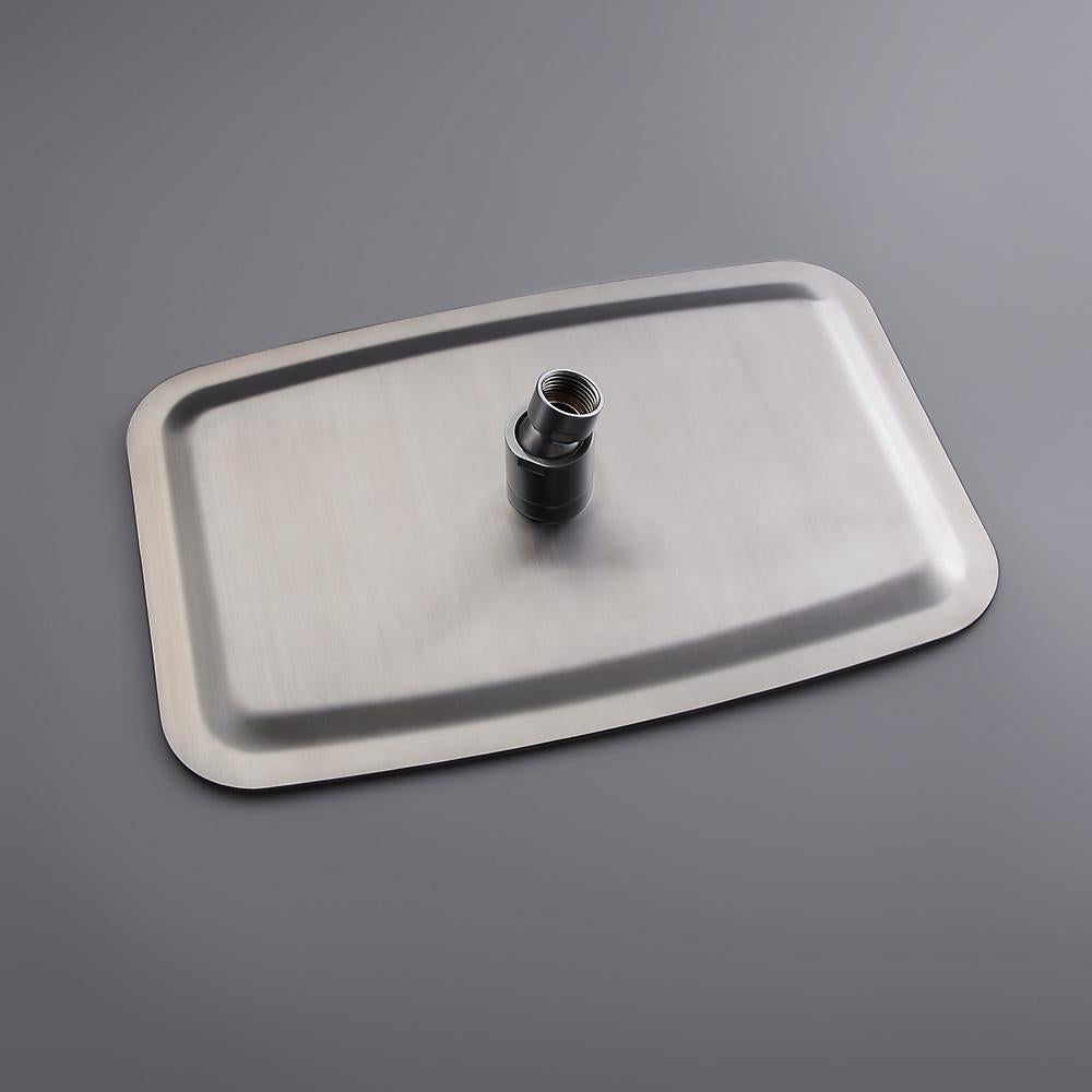 Modern Exposed Thermostastic Shower System Brushed Nickel Hand Shower & Tub Spout Brass