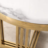 Nordic Round Marble-top End Table Side Table in White & Gold-Richsoul-End & Side Tables,Furniture,Living Room Furniture