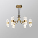 Modern 6-Light Acrylic LED Gold Sputnik Chandelier for Living Room