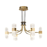 Modern 6-Light Acrylic LED Gold Sputnik Chandelier for Living Room
