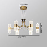 Modern 6-Light Acrylic LED Gold Sputnik Chandelier for Living Room