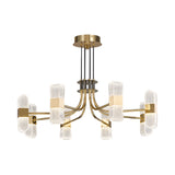 Modern 6-Light Acrylic LED Gold Sputnik Chandelier for Living Room